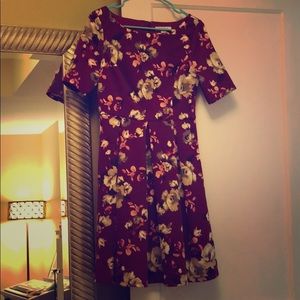 WHBM floral sleeves A-line dress with pleats